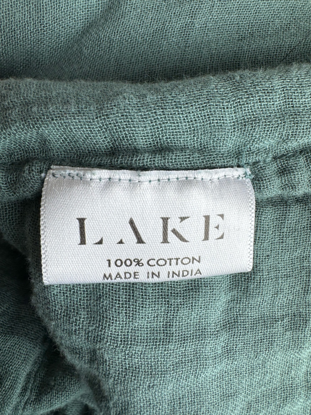 LAKE Day Dress Women Maxi Small Green 100% cotton cottagecore boho peasant cozy - Picture 3 of 9